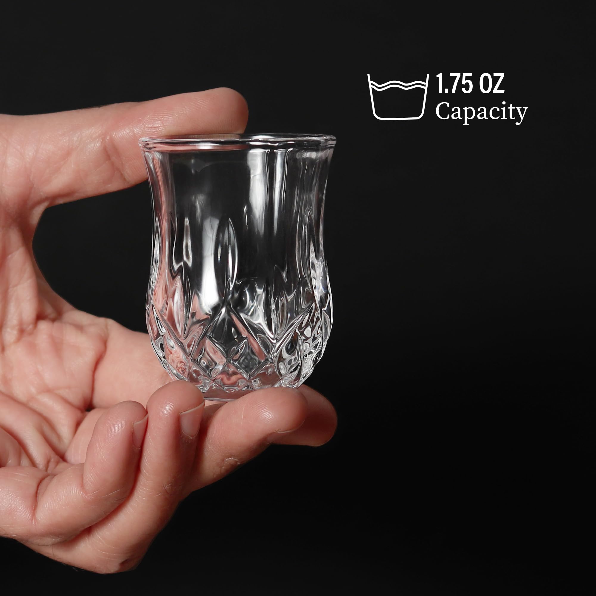 QUAFFER Vasos de chupito con patrón de diamante (juego de 12)
