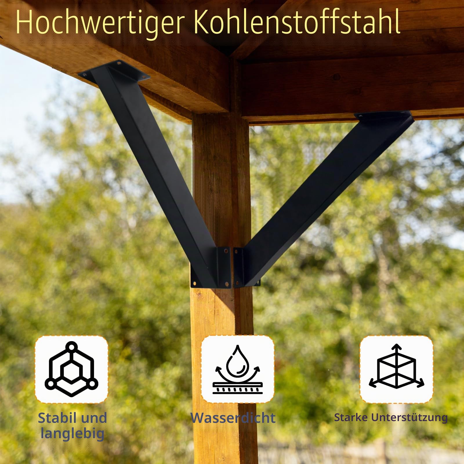 4 Stück 45-Grad-Winkelhalterung, Balkenverbinder (428*80mm)