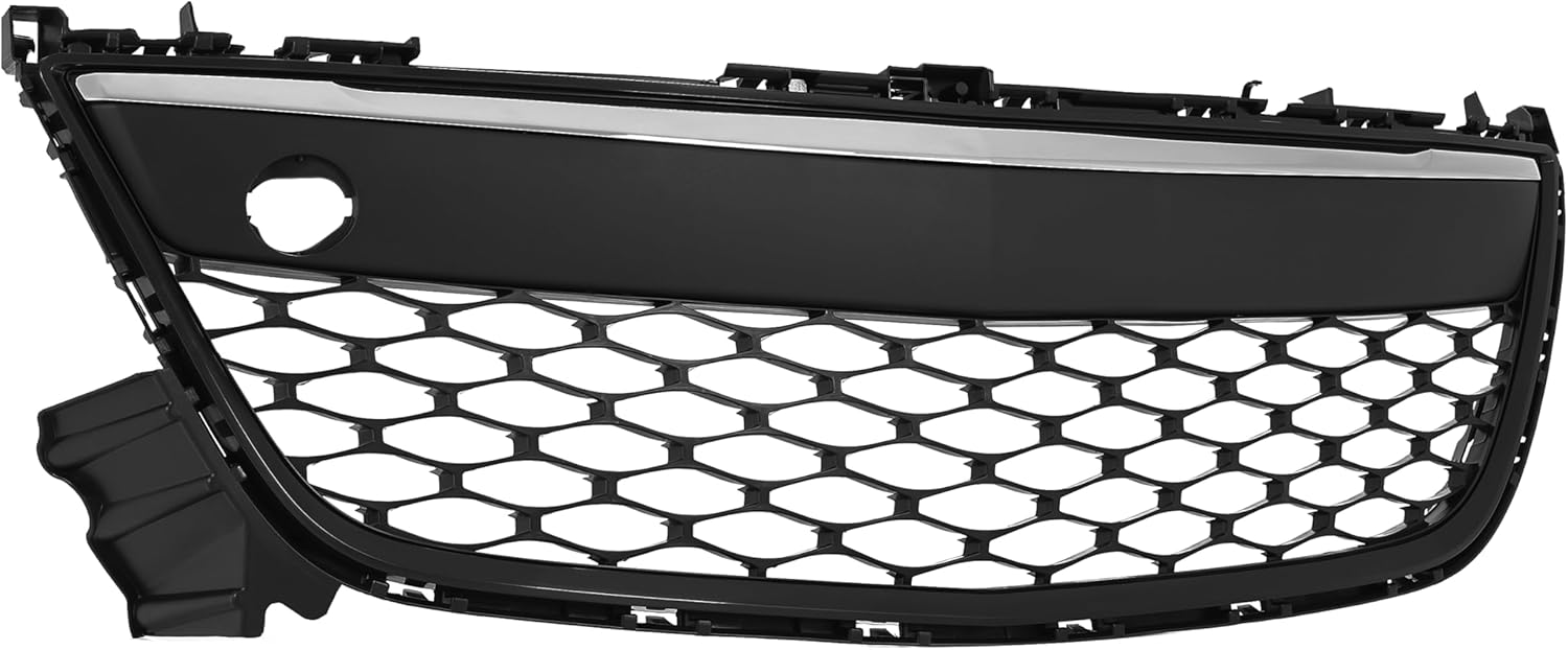 HECASA Front Lower Grille Compatible with 2010-2012 Mazda CX7 CX-7 Replacement for MA1036121 EH44501T0H Front Bumper Grill Lower Plastic Chrome Black+Silvery