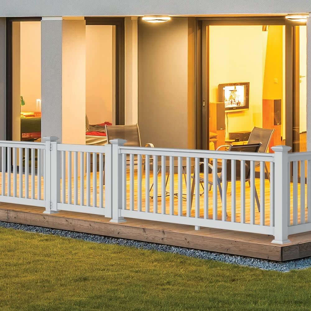 36" Vinyl Gate Kit with Square Balusters, White