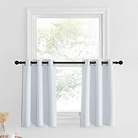 Vista 81 de NICETOWN - Cortinas opacas graduadas para ventanas pequeñas del baño, cortinas de privacidad de 30 pulgadas de largo para mini lavandería y cocina
