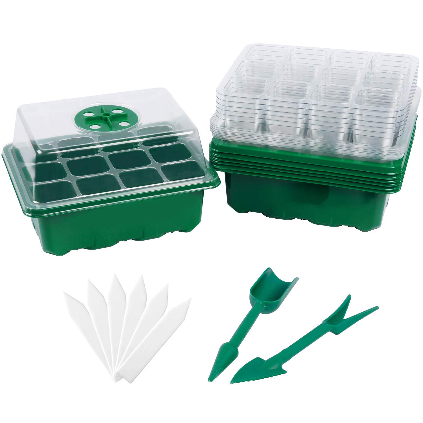Buy 6 Set Seed Starter Tray Kit Humidity Adjustable Seedling Trays with