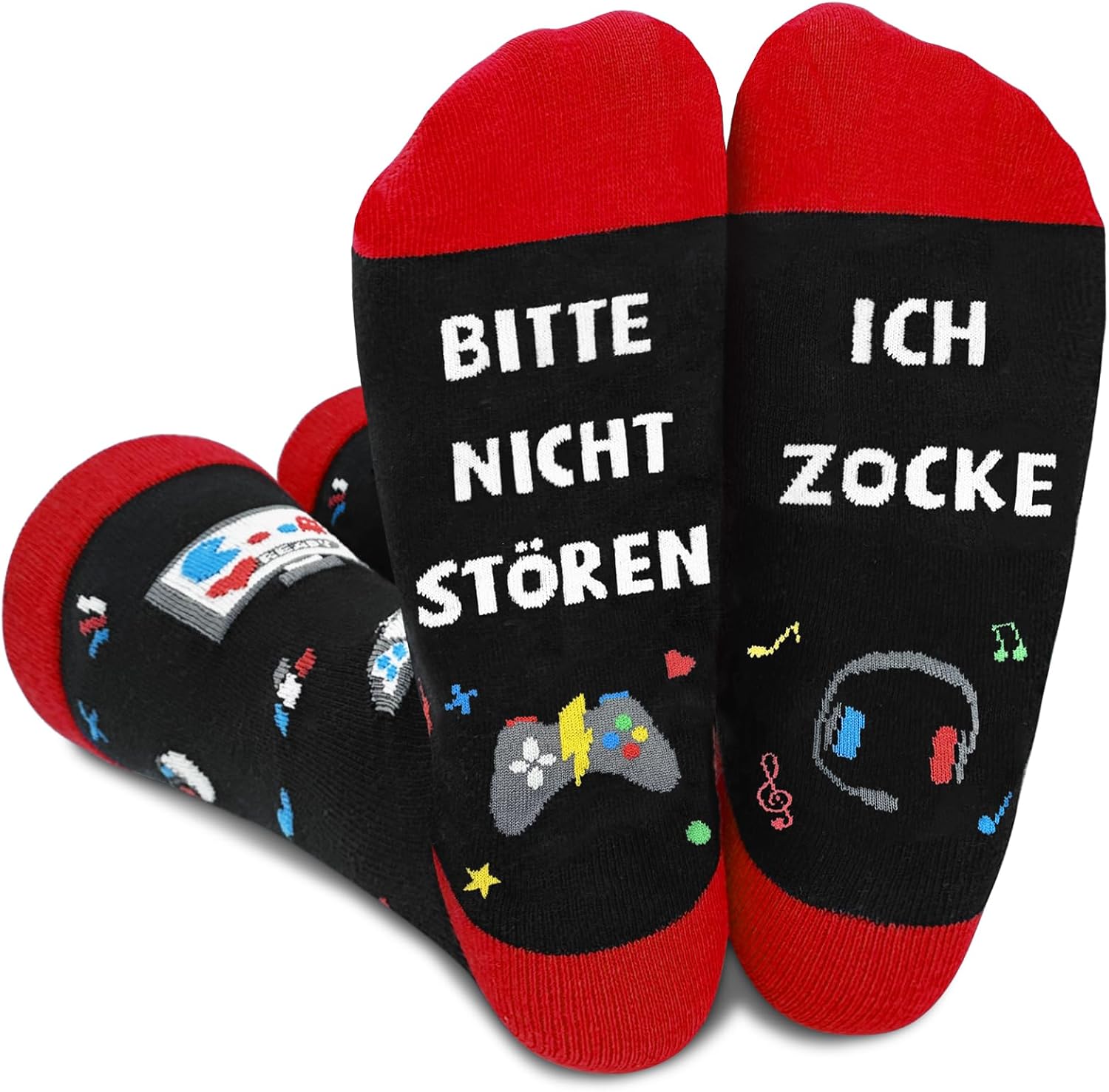 Calzini Divertenti 'Do Not Disturb I'm Gaming' - Regalo Per Giocatori, Uomo, Taglia 40-46