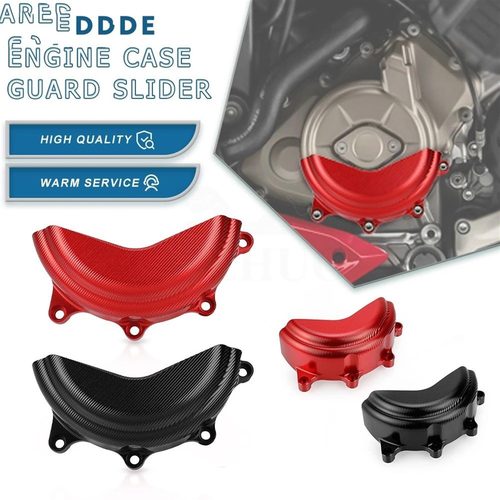 Motorcycle CNC Aluminium Fit For Ducati Panigale V4 2018-2019-2020-2021-2022-2023-2024 Left Side Engine Case Guard Slider Osłony silnika motocyklowego(RED)