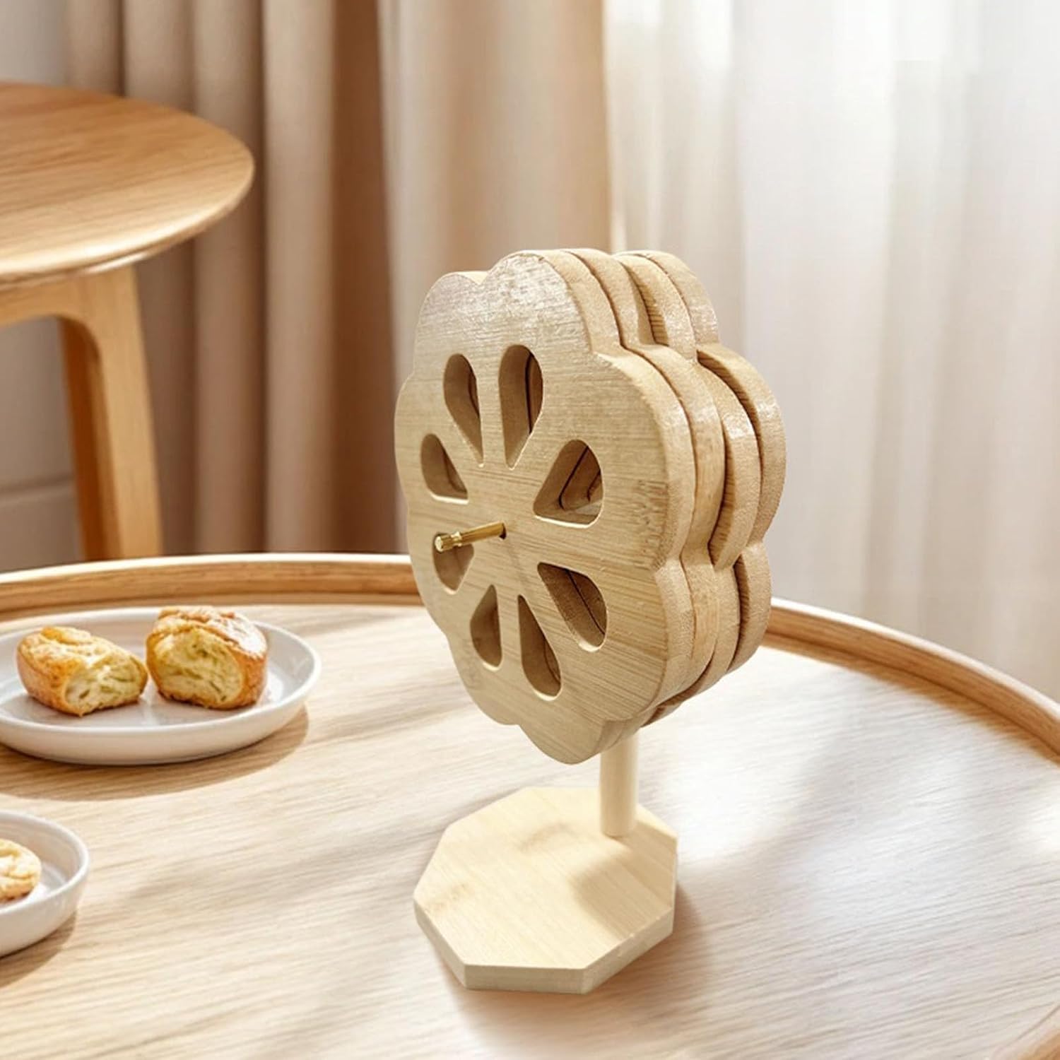 Decorative Windmill Shape Trivet with Stand Heatproof Pots Pan Pad for Dining Table Kitchen Essential Household Kitchen Accessories