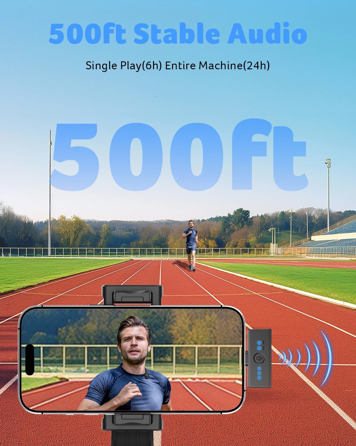 acer Wireless Lavalier Microphone for iPhone/Android/PC/Laptop Portable Mini Clip on Mic with Lightning + USB C Plug, 48KHz 24Bit, Noise Cancellation, 24H Battery for Video Recording