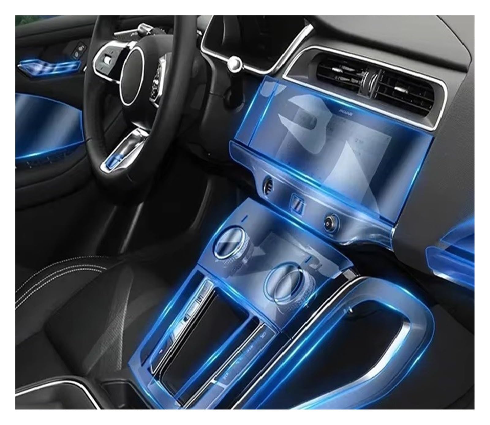 Película De Protección Interior del Coche para Jaguar I-Pace 2020-2023 Pegatina De Reparación De Cubierta De Tablero A Prueba De Arañazos Protector Pantallas