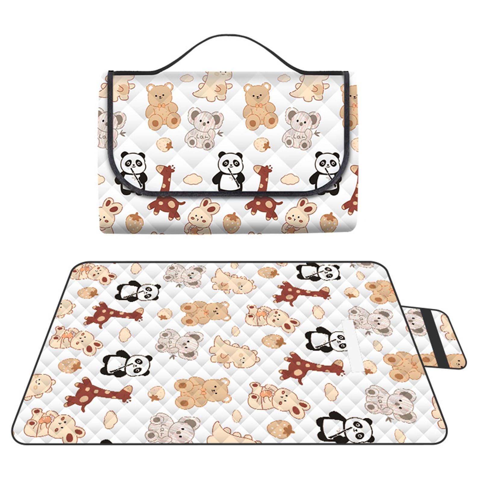 DOTBUY-SHOP Picnic Blanket Waterproof Large Picnic Mat Kids Outdoor Rugs Foldable Beach Blanket Washable Beach Mat for Garden Beach Travel Camping Patio Hiking (200 * 200CM,Giraffe)