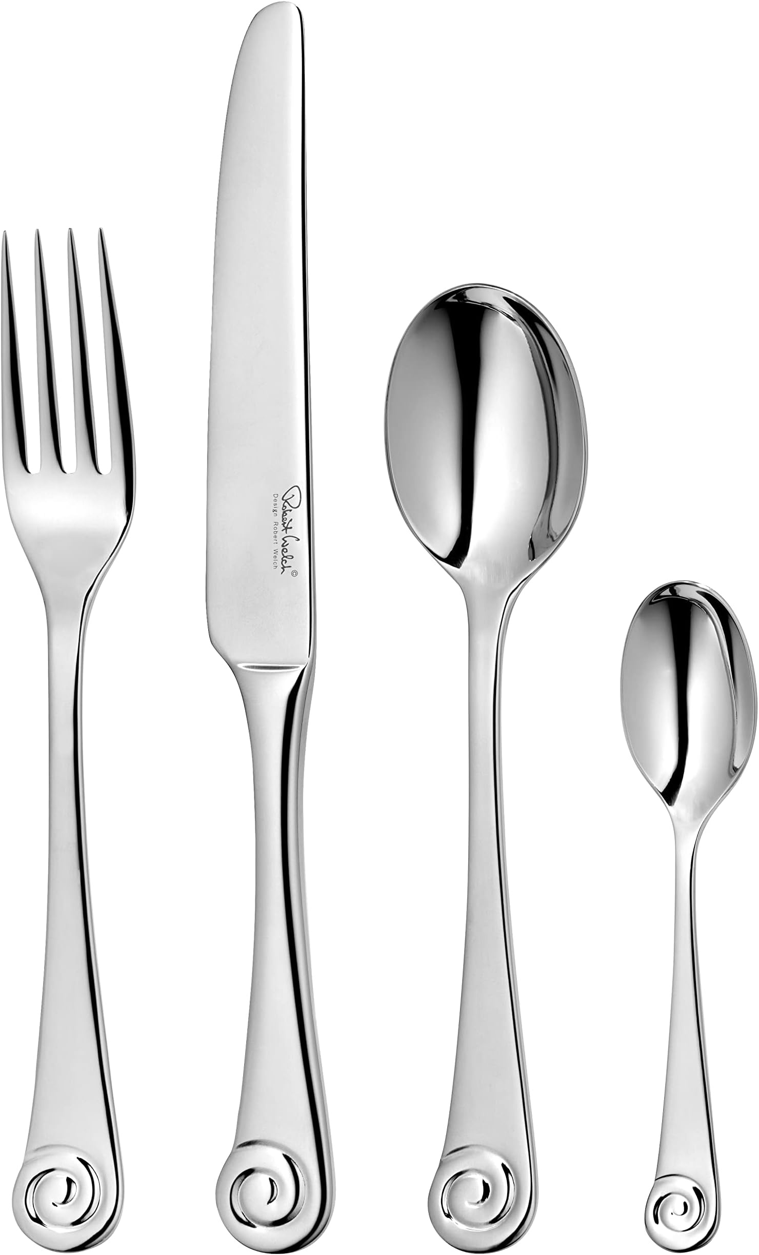 Ammonite Bright, 24 Piece Cutlery Set for 6 People. Made from Stainless Steel. Dishwasher Safe.