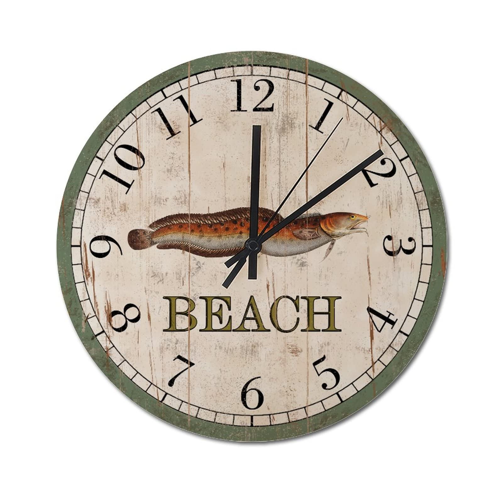Horloge murale rétro Beach Anguillidae 38cm silencieuse pour salon