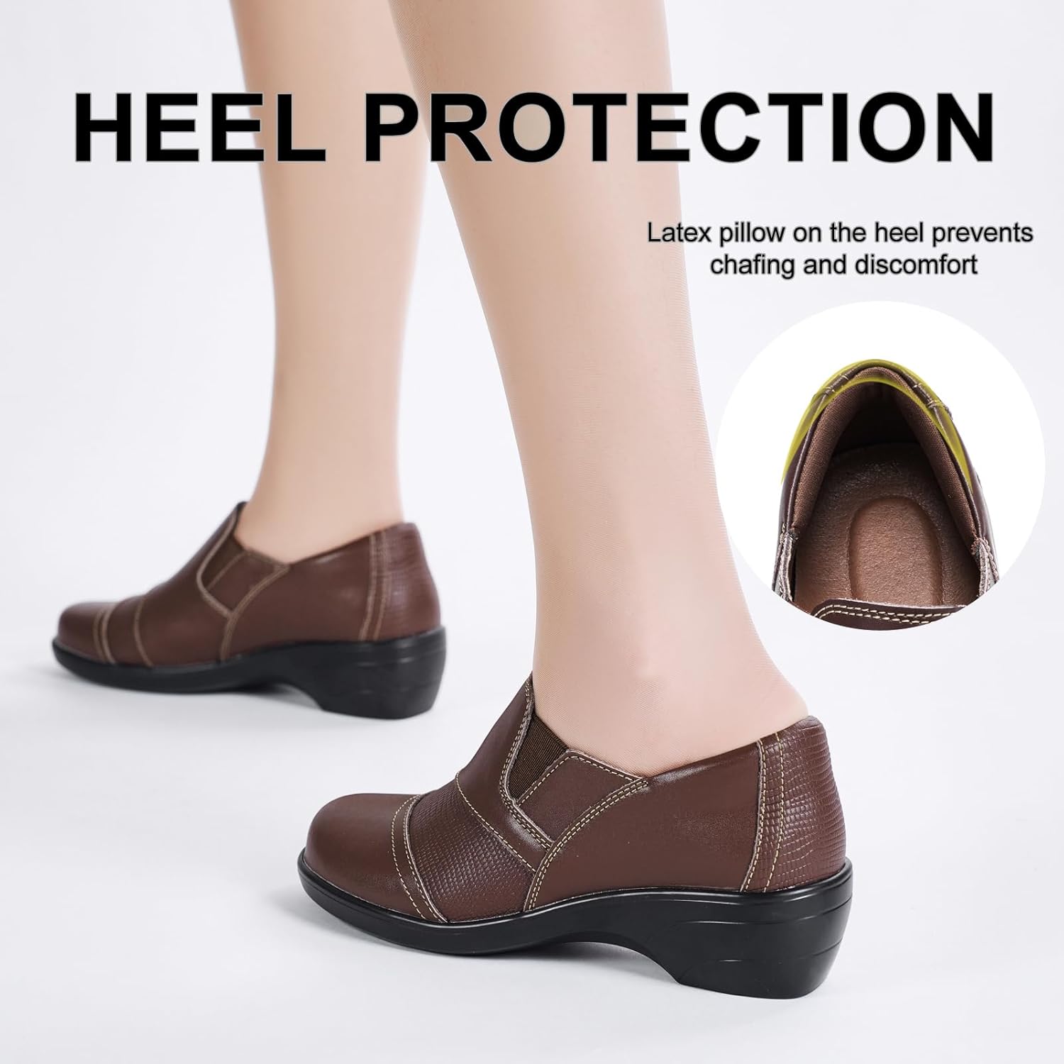 Loafers for Womens Comfort Leather Slip On Dress Shoes for Office Business - Image 5