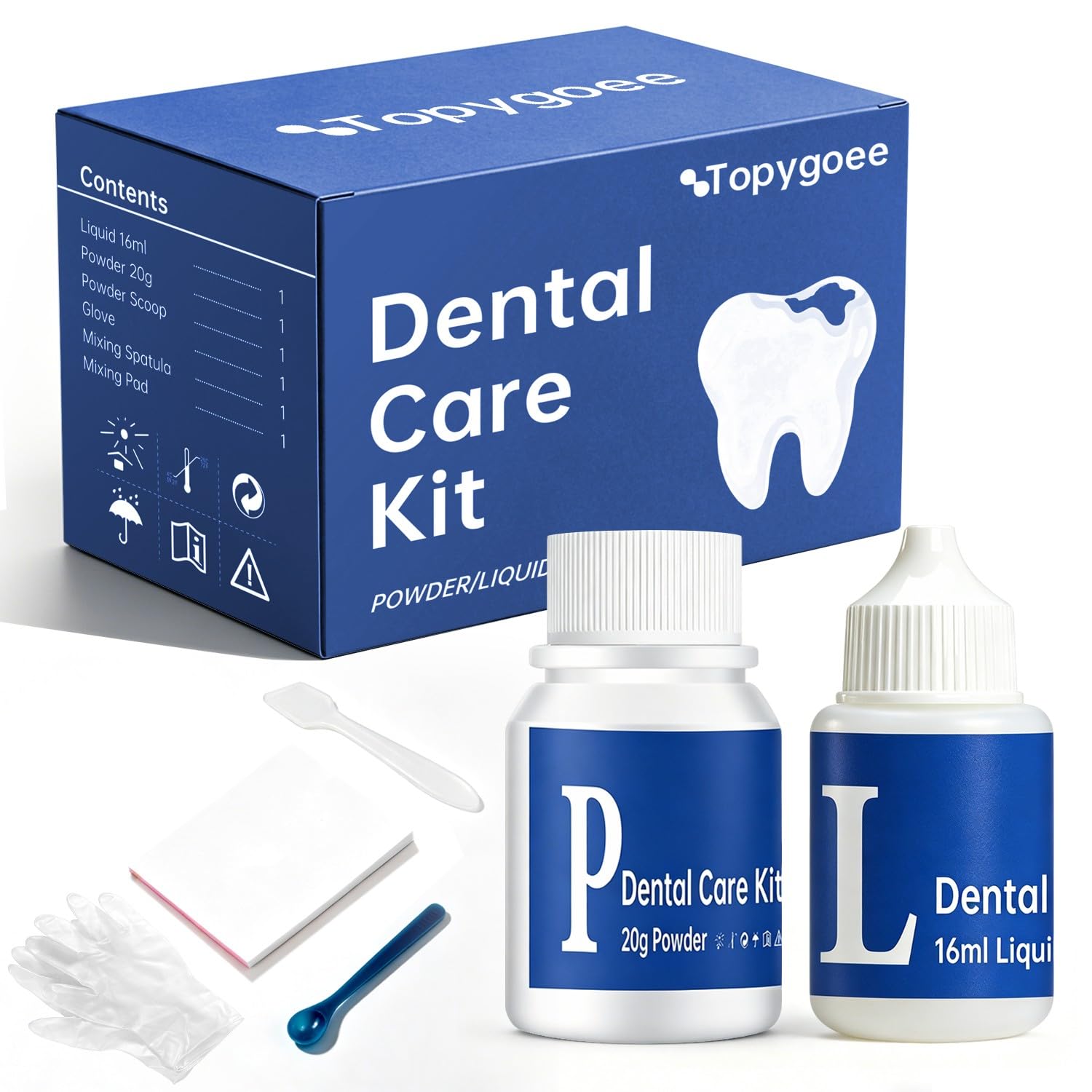 Tooth Repair Kit Zinc Oxide Eugenol,Dental Cement for Missing Teeth Chipped Broken Teeth, Dental Care Glue for Crown Fillings & Bridges