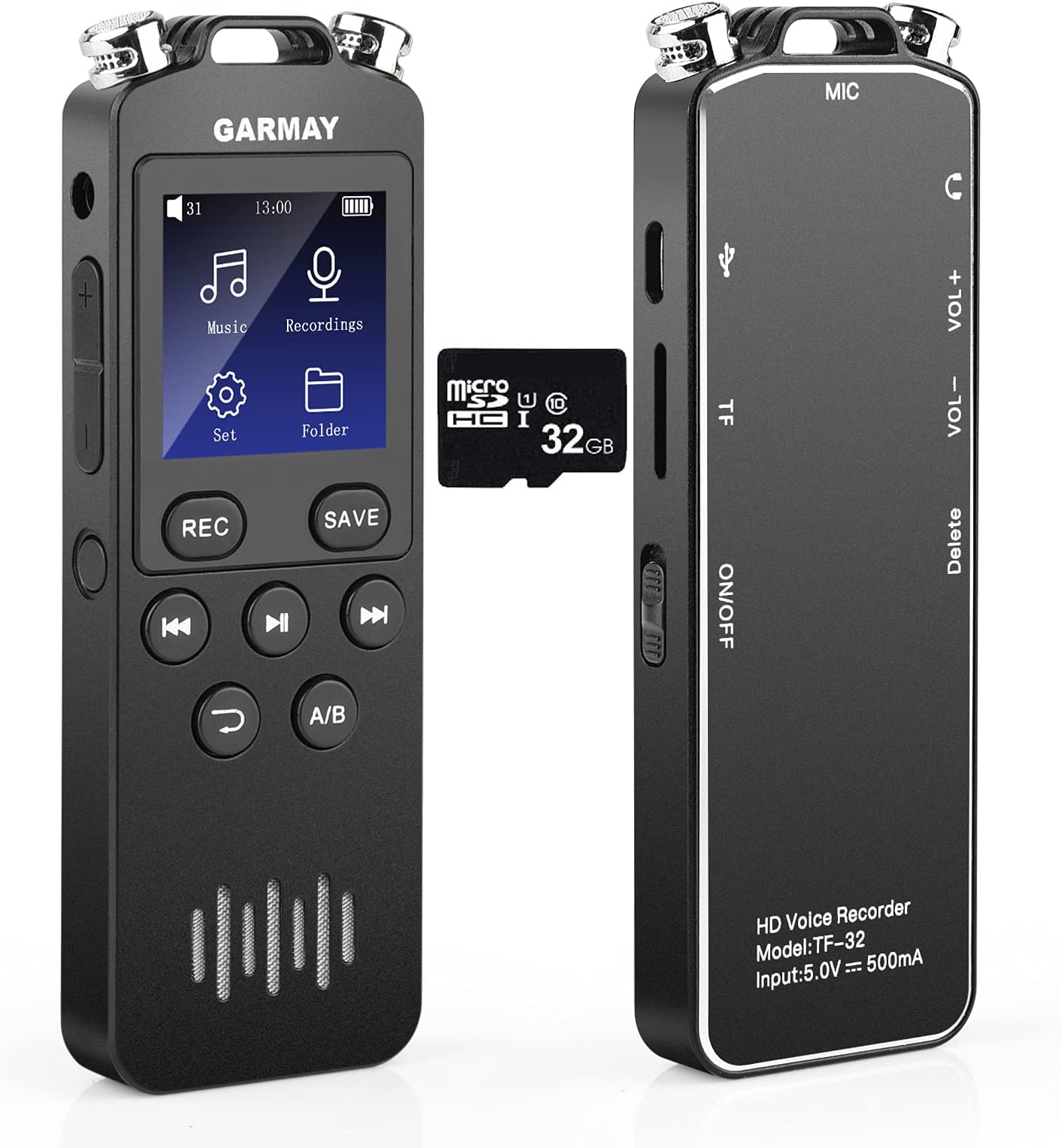 48GB GARMAY Digital Voice Recorder Upgraded 1536KBPS 3343Hours Record