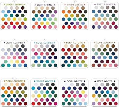 Seasonal Color Selection Cards 12 Piece Portable Clear Seasonal