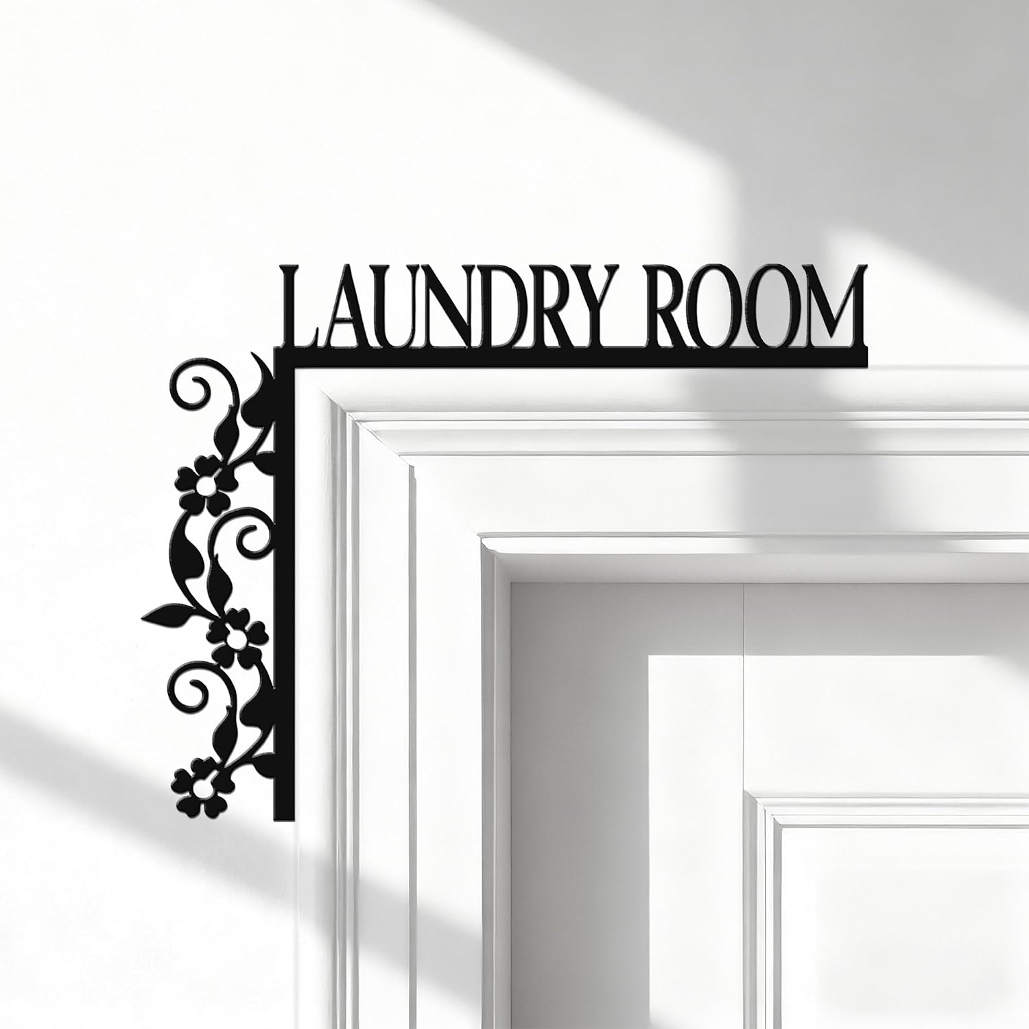 Metal Laundry Room Door Corner Sign, Floral Iris Decor for Home image 3