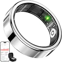 Monitor de saúde de anel inteligente, rastreador de frequência cardíaca e sono, anel fitness à prova d'água para mulheres/homens, assinatura gratuita, resistente a arranhões e rastreador de atividades