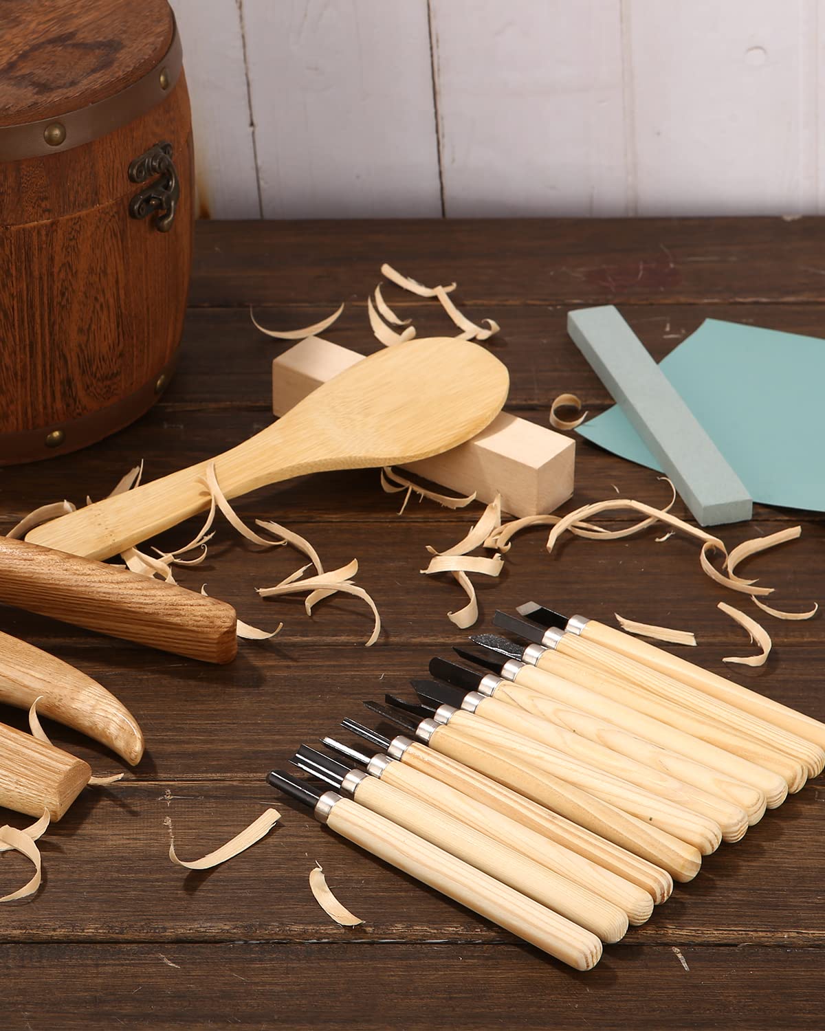 Zestaw narzędzi do rzeźbienia w drewnie, 22 PCS Wood Carving Tools, Wood Carving Knife Tools Ideal Carving Knife Set For Beginners, DIY Carving Set With Gloves.