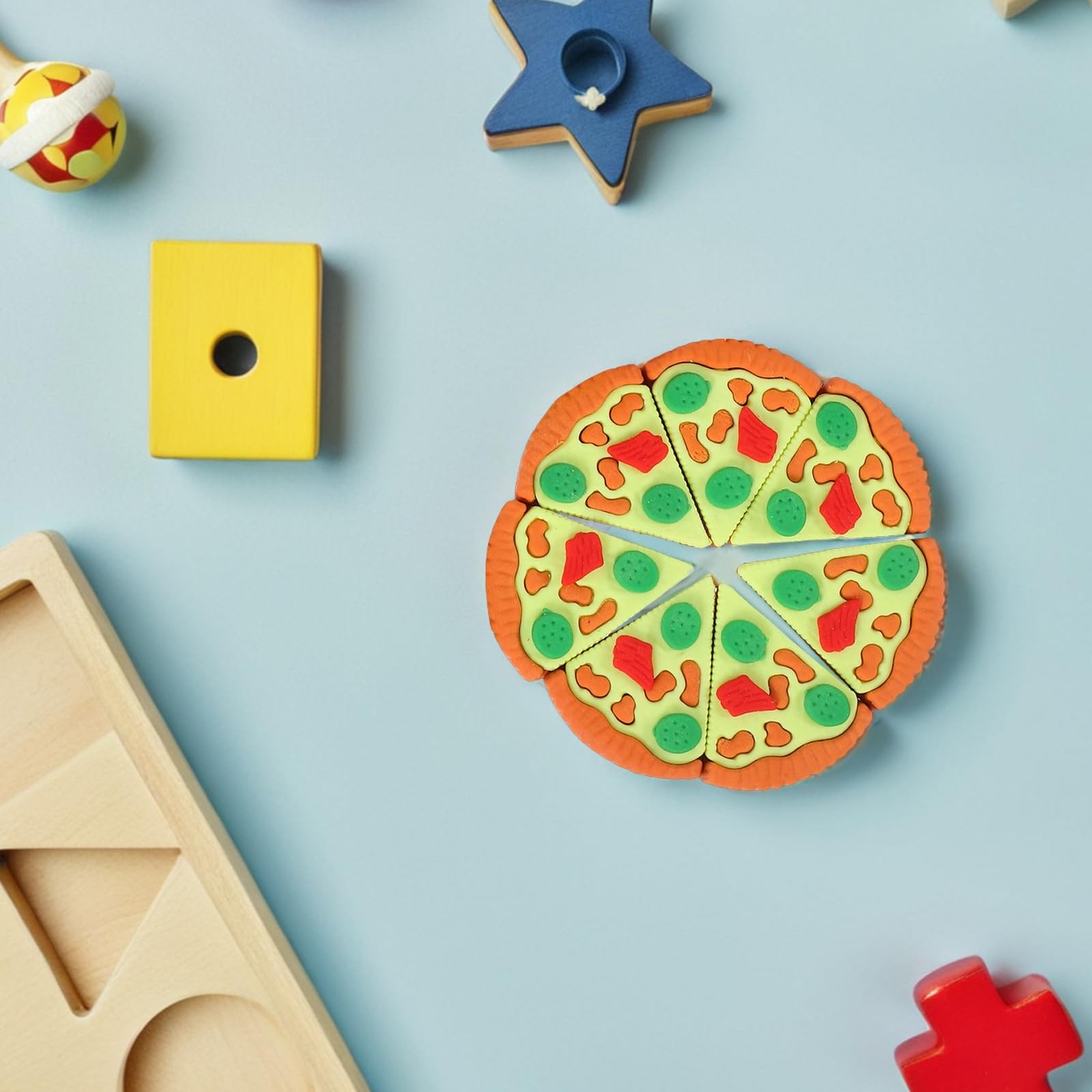 SUPVOX 30 Mini Gomme da Cancellare a Forma di Pizza Triangolare per Gomme Carine in Tpr senza Sbavature Bomboniere e Premi per Feste in Classe e Scuola Elementare