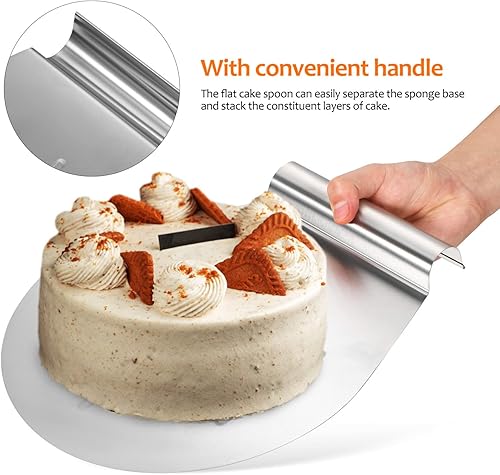 Miniatura 2 de Soporte para tartas Pala de pizza Bandeja de pastel de acero Levantador de pasteles Herramienta para hornear Levantador seguro para pasteles Pizza