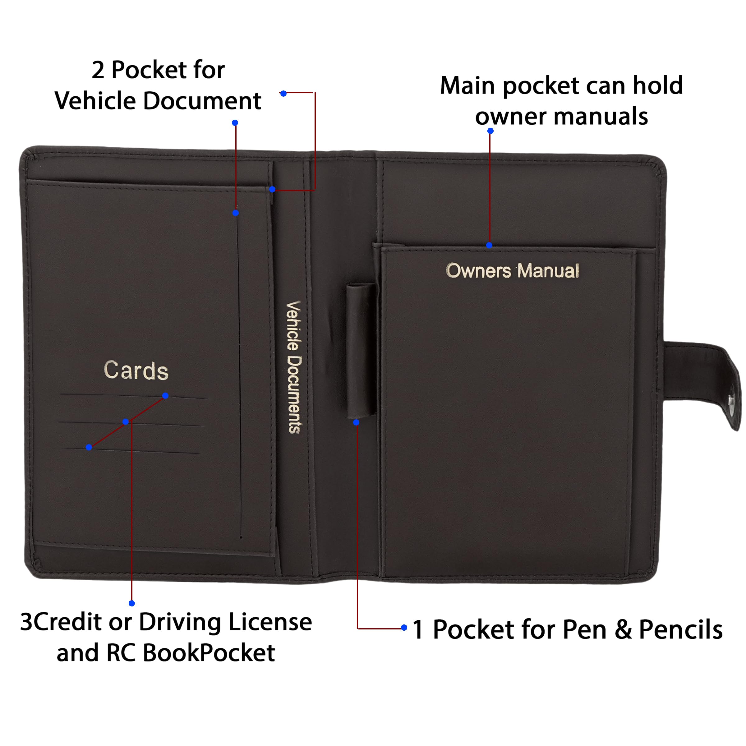 Storite Car Document Holder Owner Manual (Dark Brown) 2