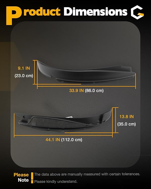 Wiper Cowl Grille, Compatible with 1996-2017 Chevy Express/GMC Savana 1500 2500 3500, Windshield Wiper Cover Panel Grille, Left Driver & Right Passenger Side Front Cowling, Replace#25826329 25826330 by Gledewen - Image 5