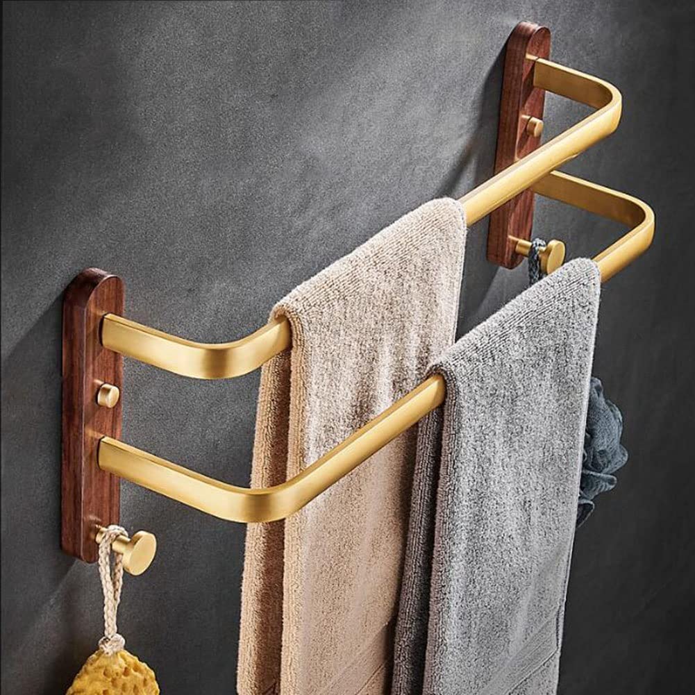 VOIV Toallero-no taladrar toallero Colgante-Barra para Colgar Toallas de baño/Aseo Almacenamiento fácil -Material de Madera Maciza, Ambiente Elegante, (Size : 50cm-2)