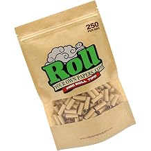 Natural Unbleached Pre-Rolled Filter Tips,  6.5mm - 1 Bag of 250 Tips