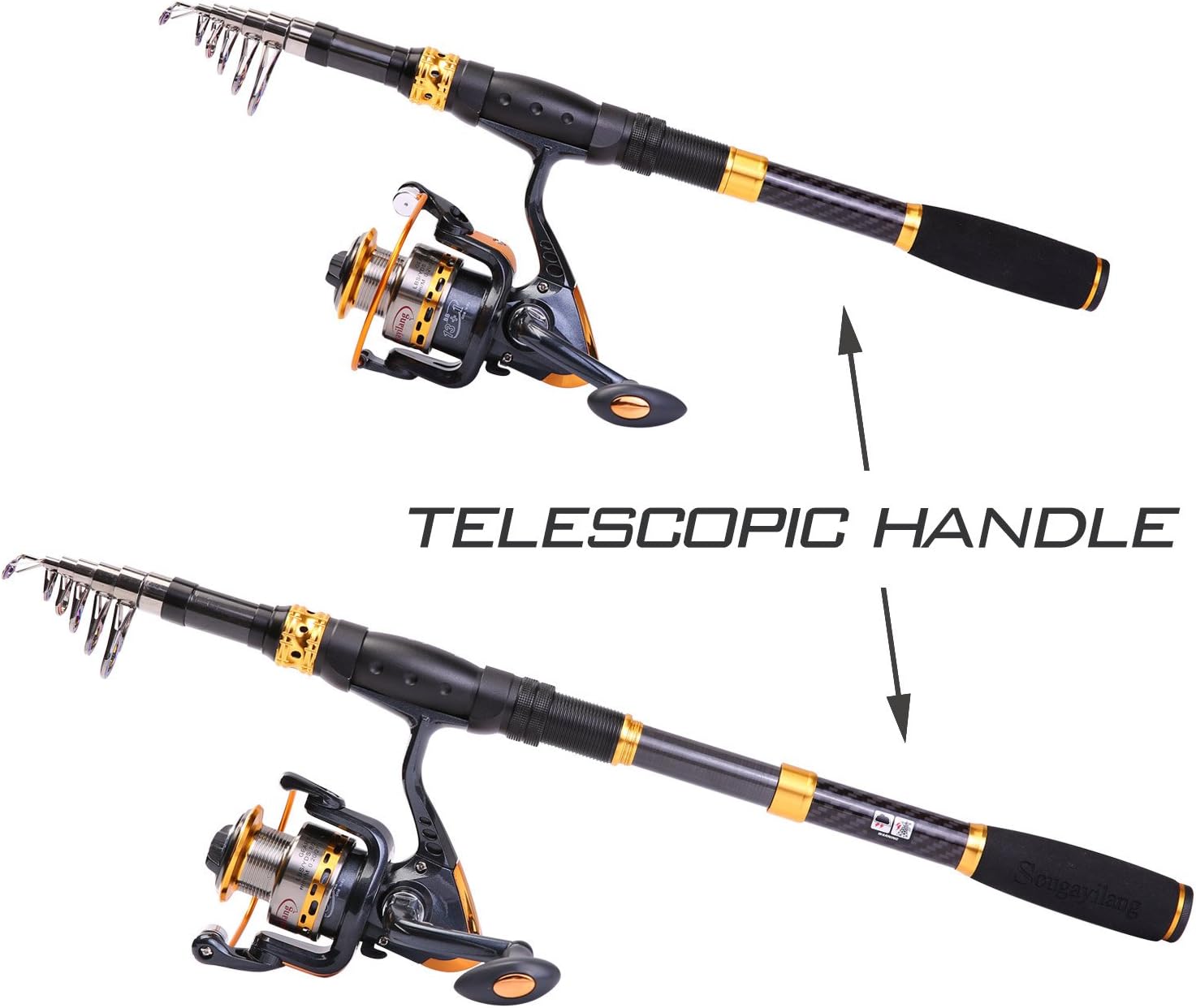 Sougayilang Fishing Rod Reel Combos Carbon Fiber Telescopic Fishing pole with Spinning Reel for Travel Saltwater Freshwater Fishing - Image 8