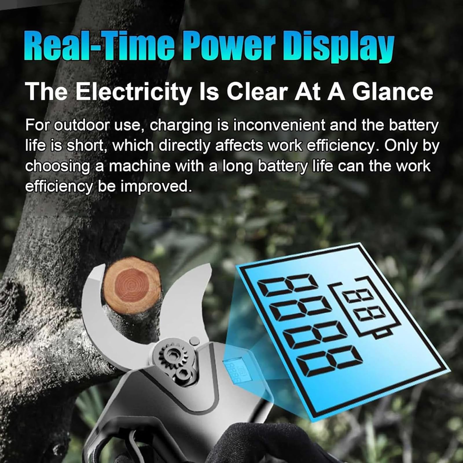 Tijeras de Podar Inalámbricas,Podadora Eléctrica con Poste De Extensión de Alto Alcance de 2.1m,Batería De Litio de 21V,Cuchillas Sk5,Diámetro de Corte de 45mm,2Battery,WithoutExtensionRod