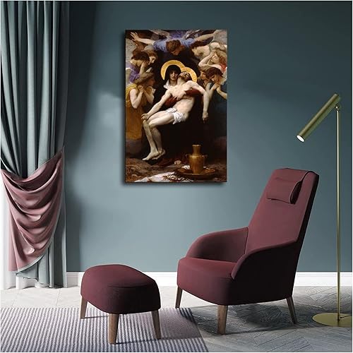 Miniatura 4 de Póster católico de Nuestra Señora de los Dolores, lienzo impreso, pintura artística para pared, dormitorio, sala de estar (marco, 8 x 12 pulgadas)