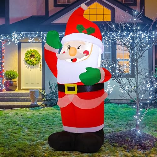 Miniatura 2 de COMIN Decoraciones inflables de Navidad de 4.5 pies para exteriores, Papá Noel inflable con LED integrados para Navidad, interiores y exteriores,