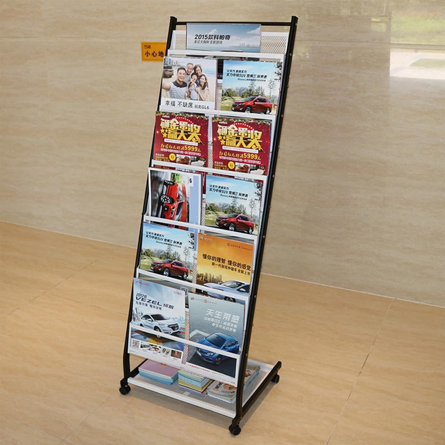 Magazine Rack Magazine Rack on Stand Magazine Rack Portable Literature Rack Floor Magazine Rack Brochure Storage Rack Commercial Display