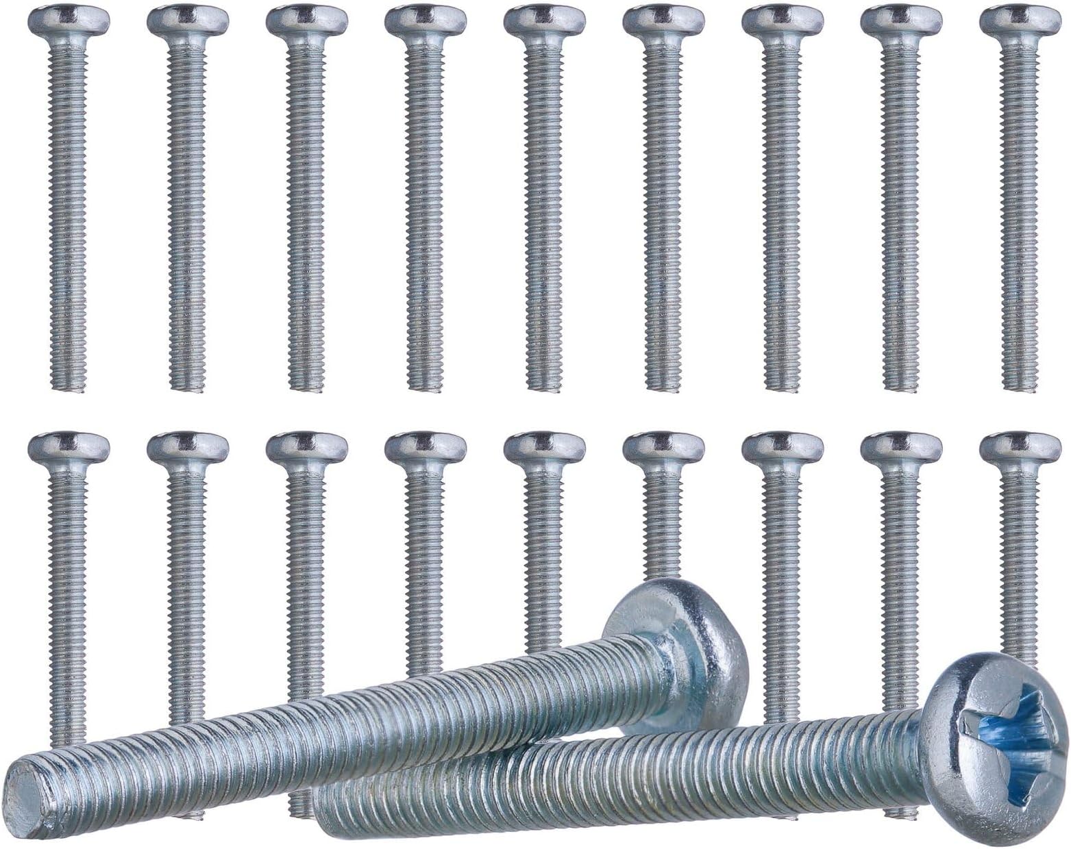 M3.5 Electrical Machine Screw Set - 20 Pack in 35mm for Light Switches and Plug Sockets, Bright Zinc Plated with Slotted Head