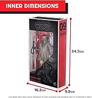 Vista 6 de EVORETRO Estuche de exhibición para figuras de acción de Hasbro Star Wars Black Series de 6 pulgadas - 2 paquetes - Acrílico transparente grueso