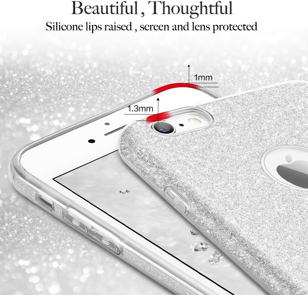 ESR Makeup Glitter Case for iPhone 6s/6, Luxury Glitter Sparkle Bling Designer Case [Slim Fit, Hard Back Cover] Shining Fashion Style for Apple iPhone 6/6s 4.7" (Silver)