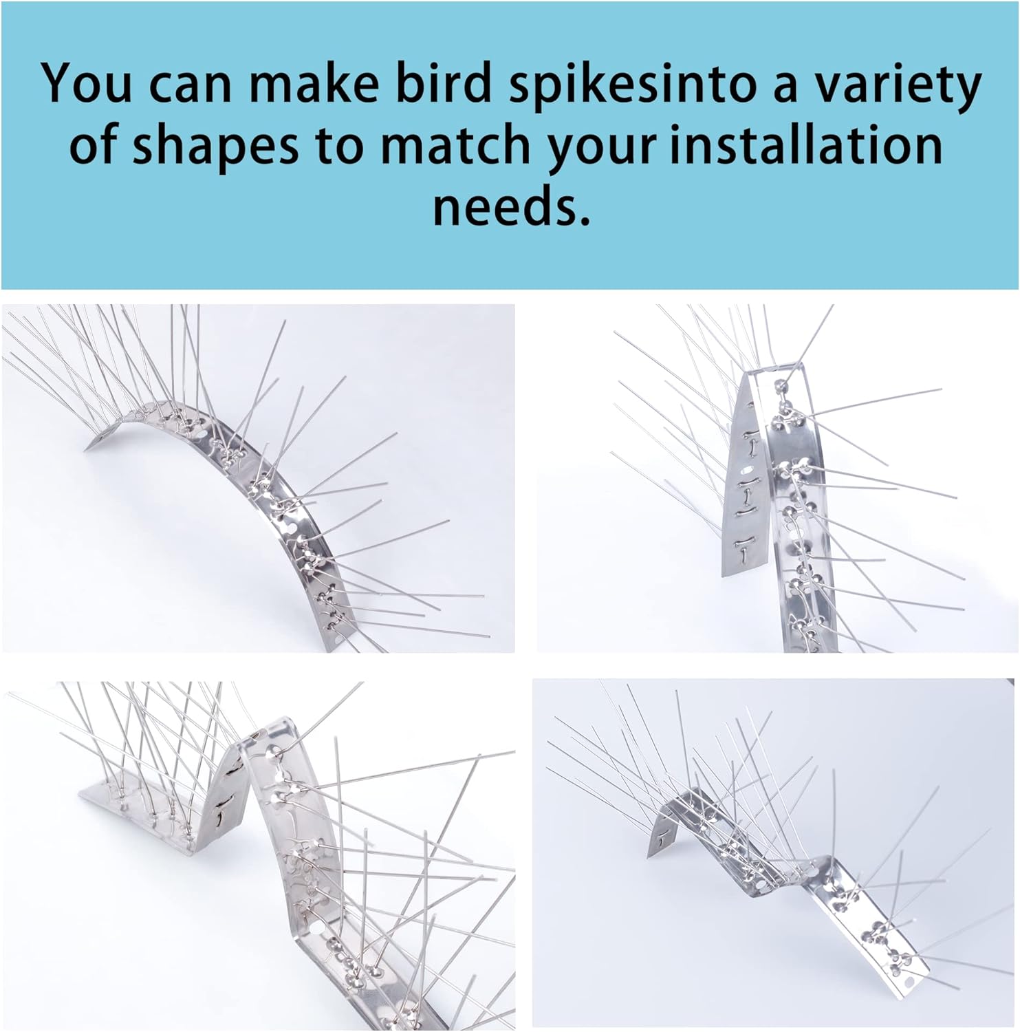 Hausse 30 Pack Reflectors Scare Rods & 10 Pack Stainless Steel Bird Spikes