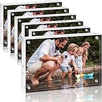 Fixwal 6-Pack 8x10 Clear Acrylic Double-Sided Magnetic Photo Frames for Desktop Display