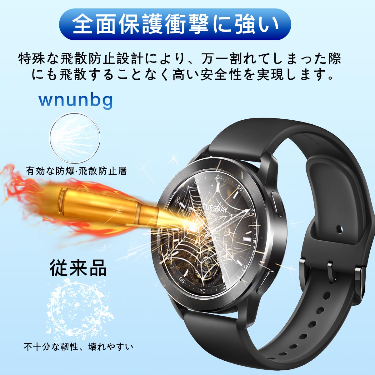 Amazon.co.jp: 【wnunbg 3枚セット】 対応 Xiaomi Watch S3 ガラス 