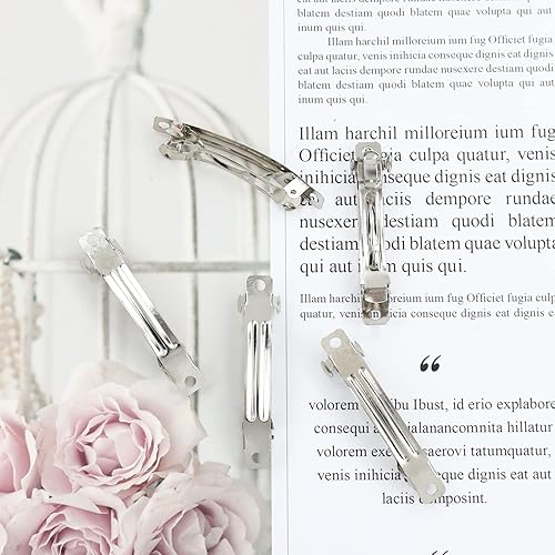 Miniatura 9 de Cinaci Paquete de 20 pasadores franceses de metal plateado en blanco de 2.4 pulgadas, 3 pulgadas, 4 pulgadas, accesorios para el cabello (2.4