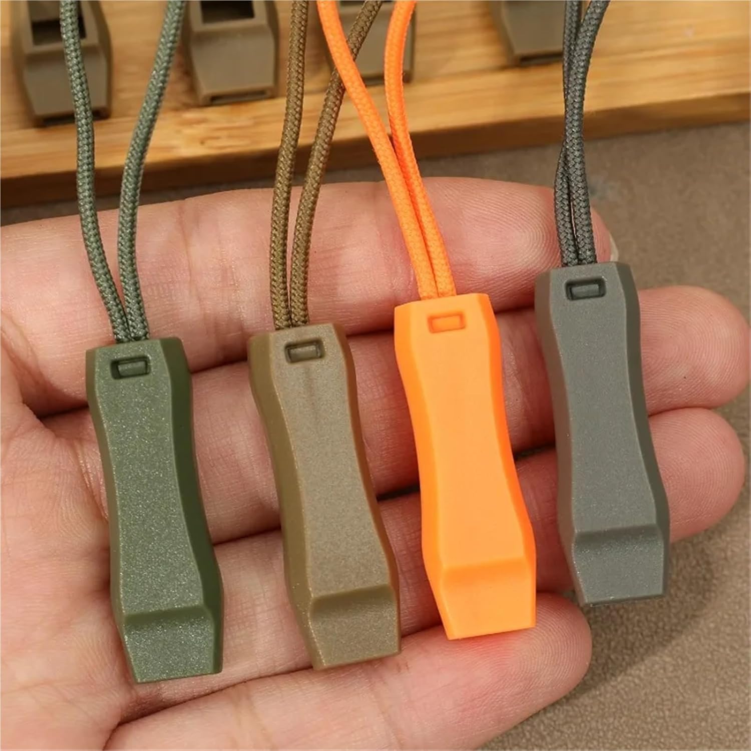 Safety Whistle 50 PCS Emergency Whistle Sports Match Multifunction Double Pipe Dual Band with Tail Rope