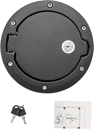 Miniatura 6 de DATOU BOSS Tapa de gasolina Tapa de puerta de combustible, tapa de depósito de combustible, accesorios exteriores para Jeep Wrangler 2007-2017 JK