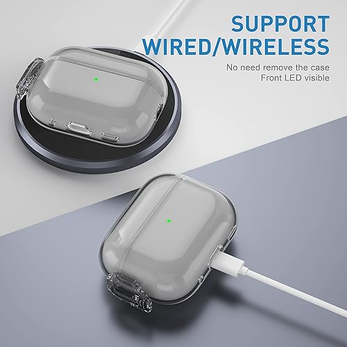 Miniatura 6 de Valkit Funda compatible con Airpods Pro 2 transparente con cerradura a prueba de golpes AirPods Pro de 21 generación funda protectora suave y