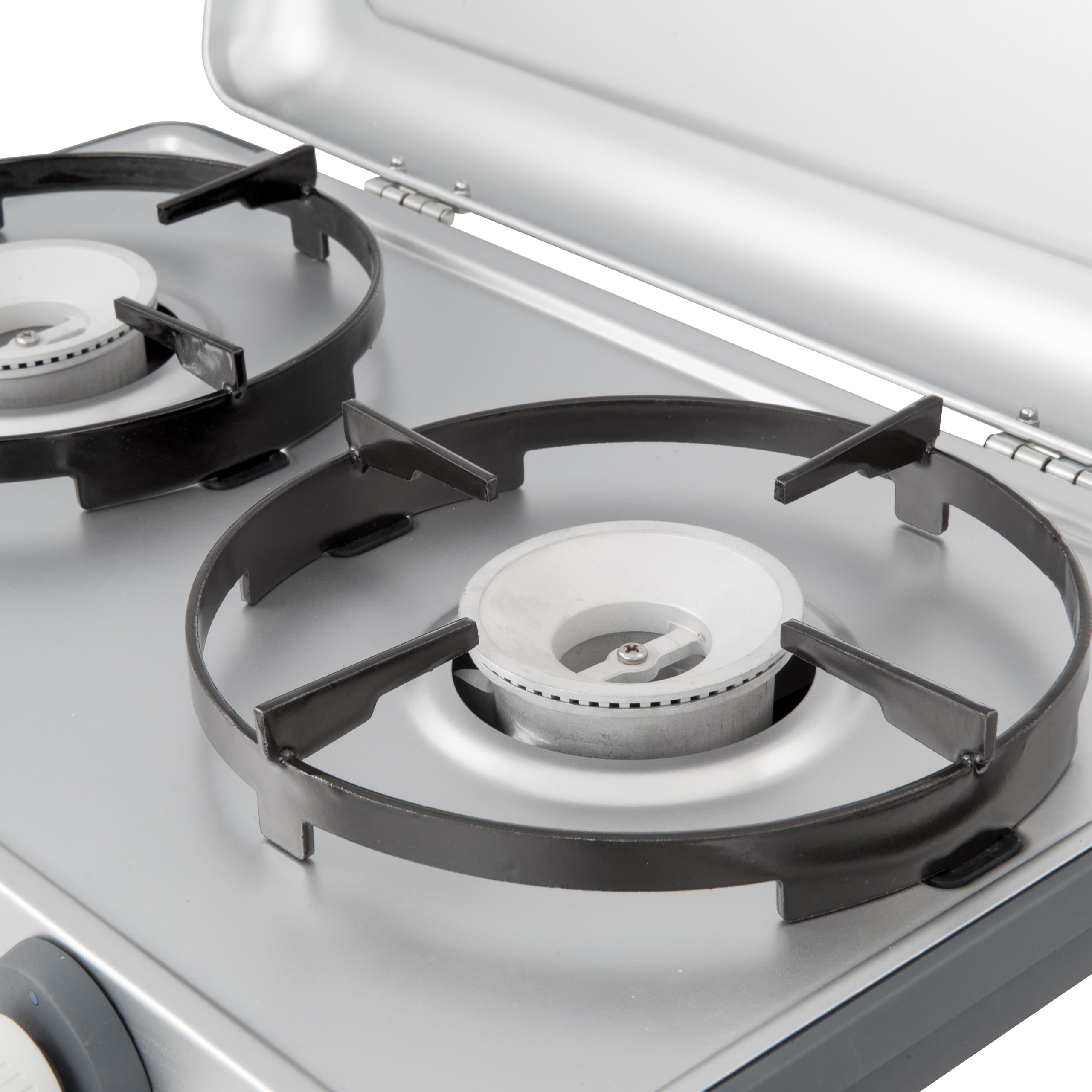 Campingaz Camping Kitchen 2 CV Gas Stove | Hornillo Portátil de Sobremesa para Camping y Picnic – 2 Quemadores | 2 x 2000 W, Blanco