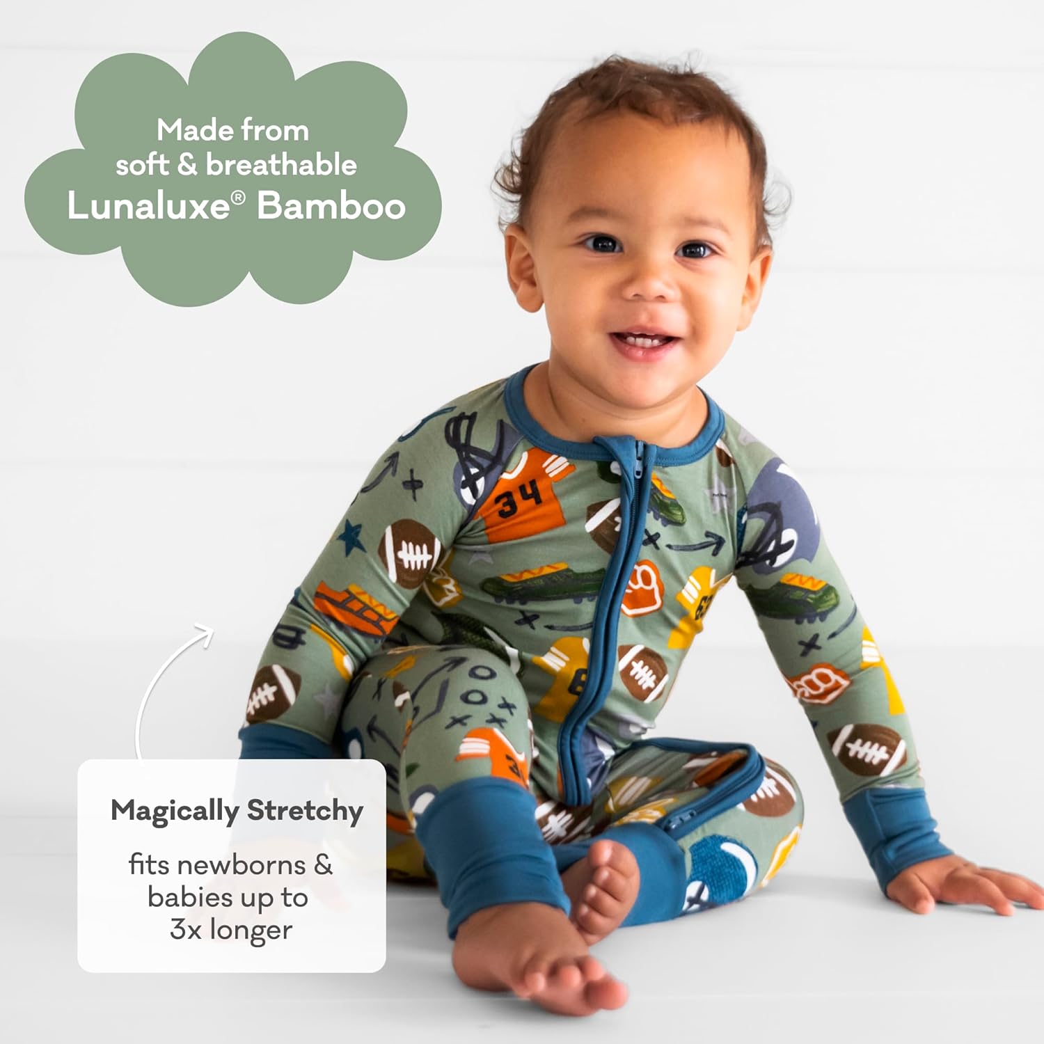 Little Sleepies Pajamas for Baby Boys & Girls, Viscose from Bamboo Baby Pajamas, Preemie & Newborn Sleepers, 2-Way Zipper PJs - Image 5