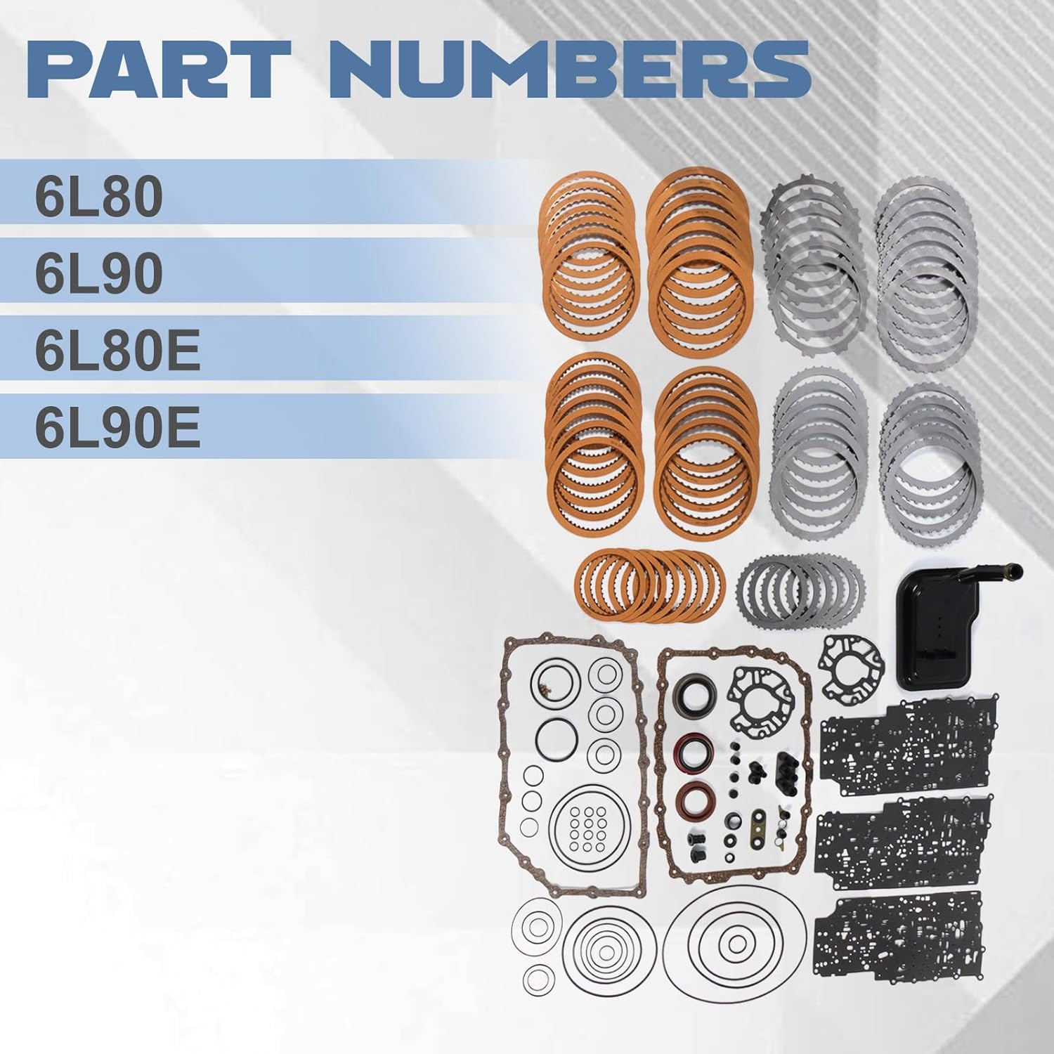 6L80 6L90 Transmission Master Rebuild Overhaul Kit 6-Speed - Fits for 2006-UP Escalade Silverado Suburban Express 1500 2500 3500 Savana Sierra Yukon Replace OE 6L90E 6L80E