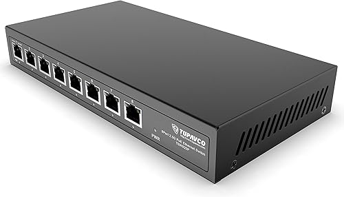 Conmutador de 2.5 GB (8 puertos) PoE++ para red Ethernet - Puertos de 1x90W (802.3bt) 7x30W (802.3at) - Alta velocidad 10M100M1G2.5G Gigabit