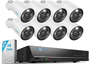 Reolink 12MP Outdoor Surveillance Camera Set, 8 x PoE IP Camera Surveillance Outdoor, Spotlights, Person/Vehicle Detection, 2-Way Audio, 24/7 Colour/IR Night Vision, 16CH 4TB HDD NVR, RLK16-1200B8-A asin的图片