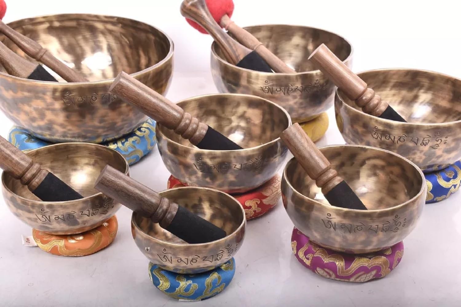 10 cm to 20 cm full moon singing bowl set of 7 - Chakra bowls set seven