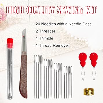 Sewing Kit Basic,Thread Kit with Sewing Supplies and Accessories for Adults,Beginner,Home,Travel,Emergency Including Sewing Thread,Needles,Needle Threader and More