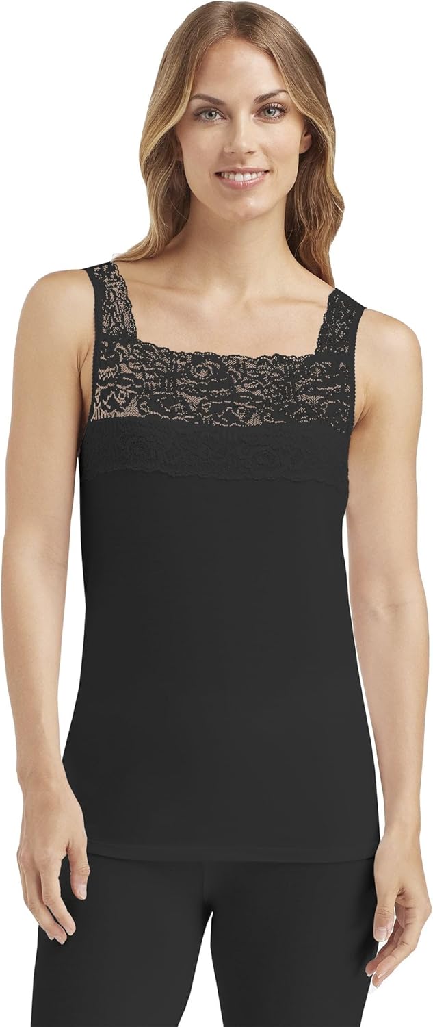 SofTech Stretch Lace Detail Cami Black / S
